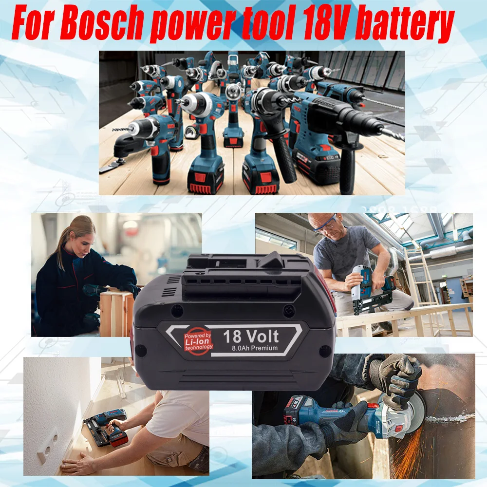 18V Güç Aracı Pil 8Ah ile Uyumlu BAT609 610 618619 için Uygun Bosch Gelişmiş Pil Kapasitesi ve Uzun Ömürlü Görüntü 5