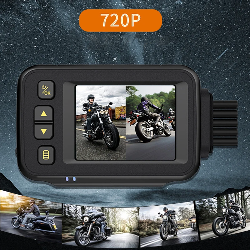 2 inç Motosiklet DVR Çift Lens Kamera Motorlu Çizgi Kam El Kontrol su geçirmez Ön / Arka motosiklet kamera kaydedici Görüntü 5