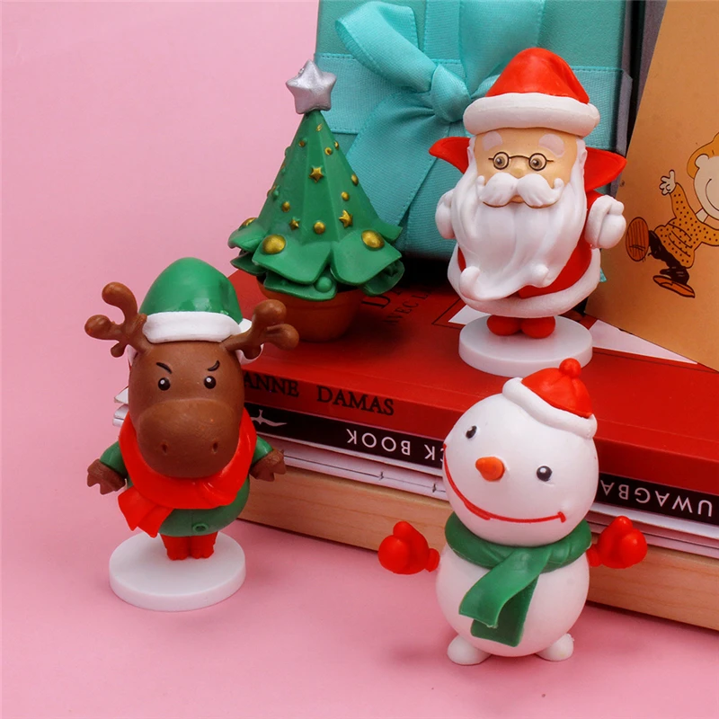 2021 Yeni Q Posket Noel Noel Baba geyik PVC Anime Bebek kardan adam Aksiyon Figürü S Versiyonu PVC Model Oyuncak ev dekorasyon Görüntü 1