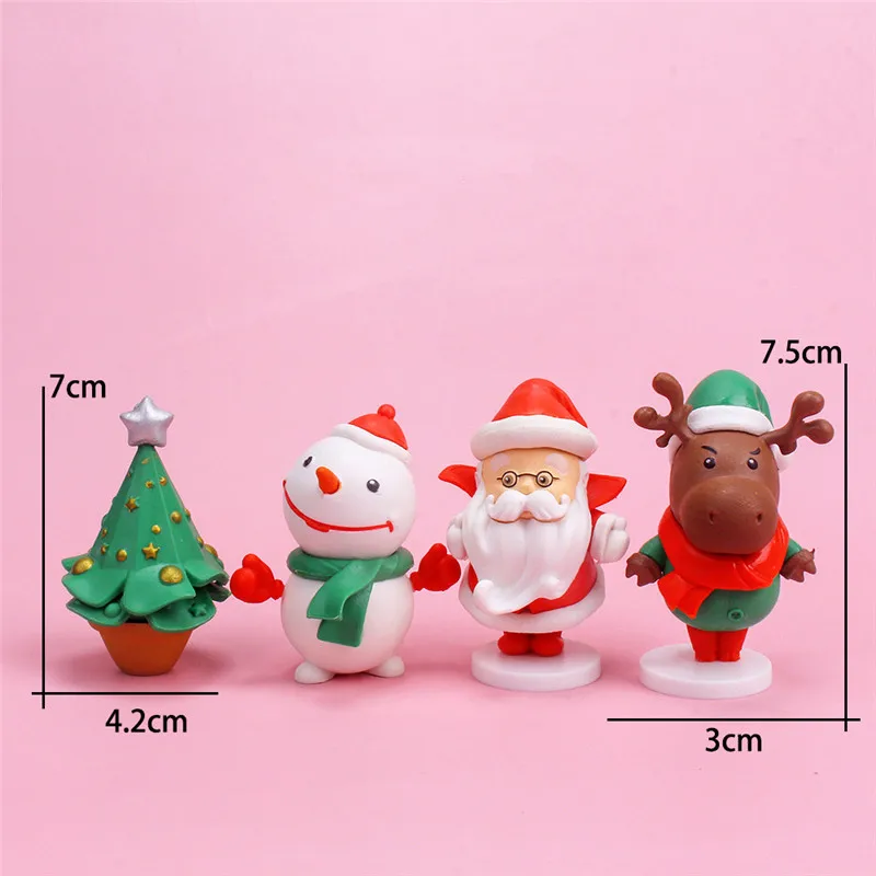 2021 Yeni Q Posket Noel Noel Baba geyik PVC Anime Bebek kardan adam Aksiyon Figürü S Versiyonu PVC Model Oyuncak ev dekorasyon Görüntü 3