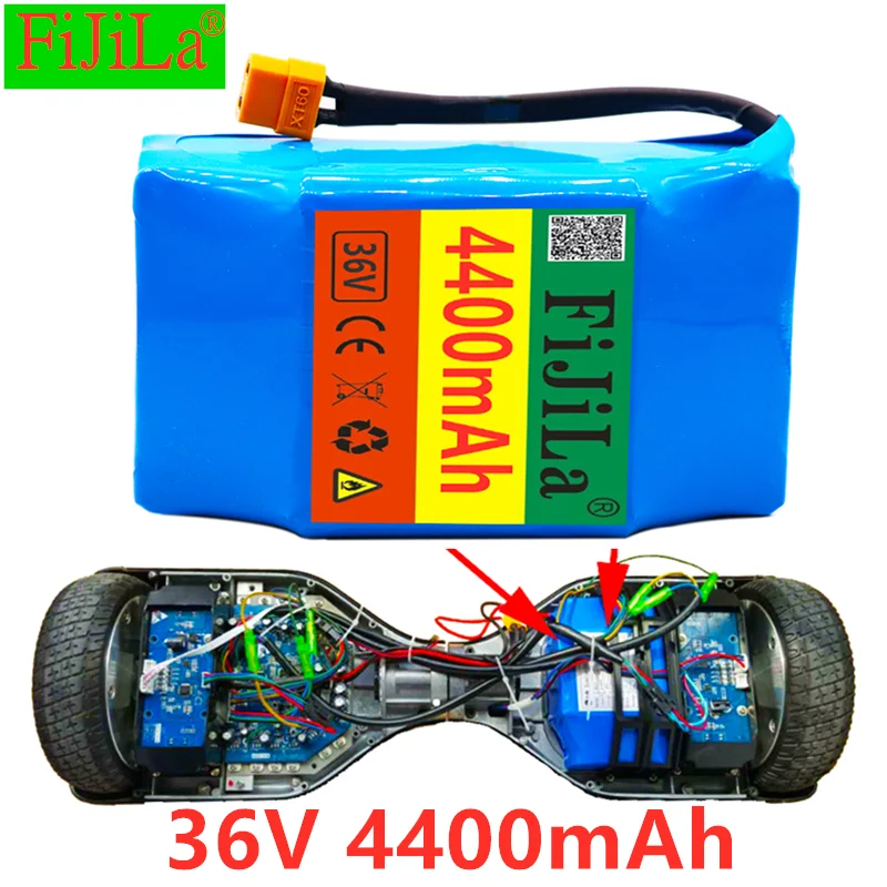 2022 novo 36v bateria recarregável de lítio-íon 4400 mah 4.4ah bateria para auto-sucção elétrica hoverboard unicycle Görüntü 0