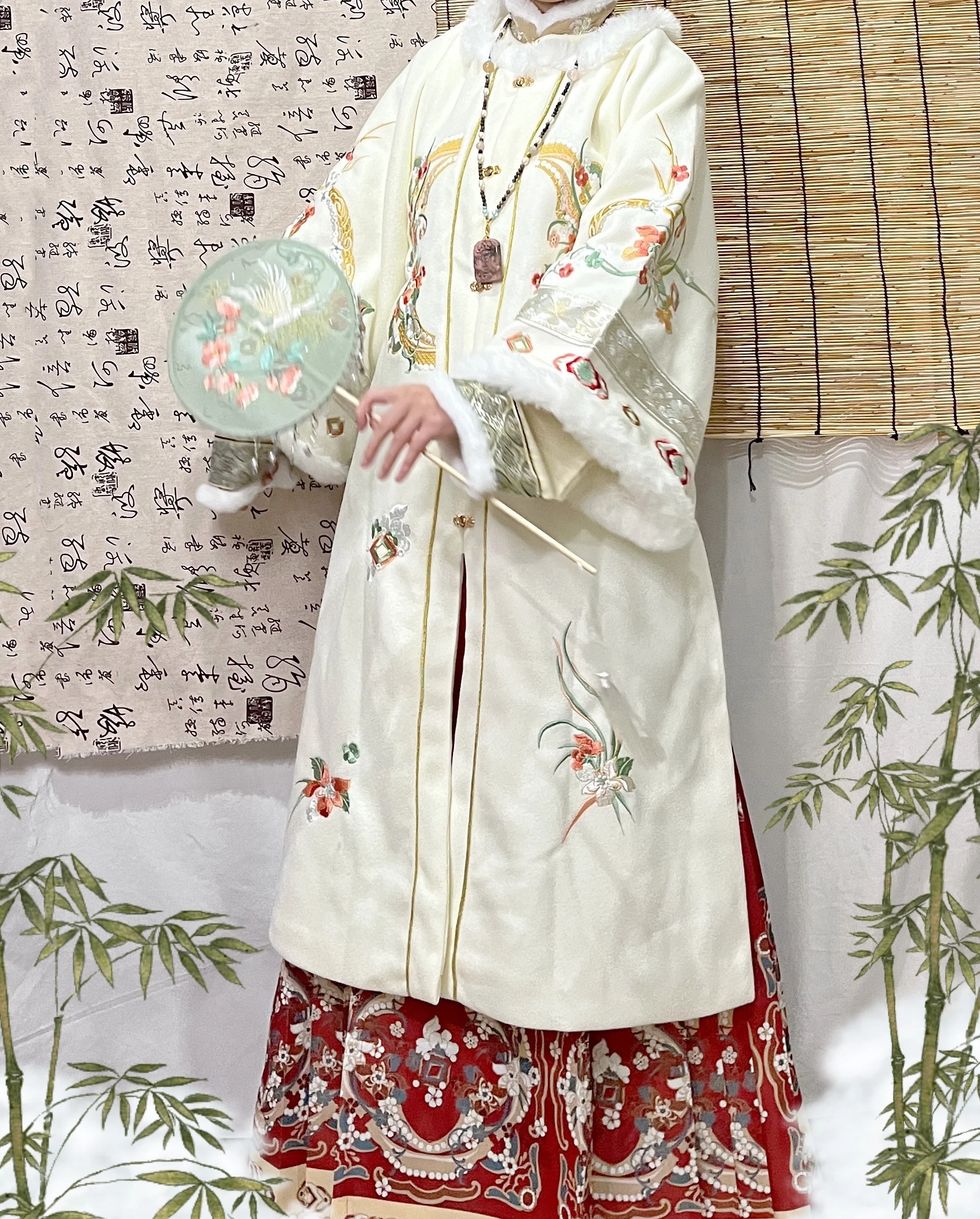 2023 Kış Hanfu Setleri Kadınlar Çin Geleneksel Yeni Yıl Hanfu Kostüm Kırmızı Ma Ana Etek Takım Elbise Kadın Noel Kostüm Görüntü 5