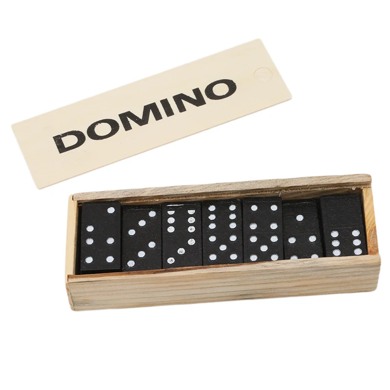 28 Adet / takım Ahşap Domino Tahta Oyunları Seyahat Komik Masa Oyunu Domino Oyuncaklar Çocuk Çocuk Eğitici Oyuncak Çocuk Hediyeler Görüntü 4