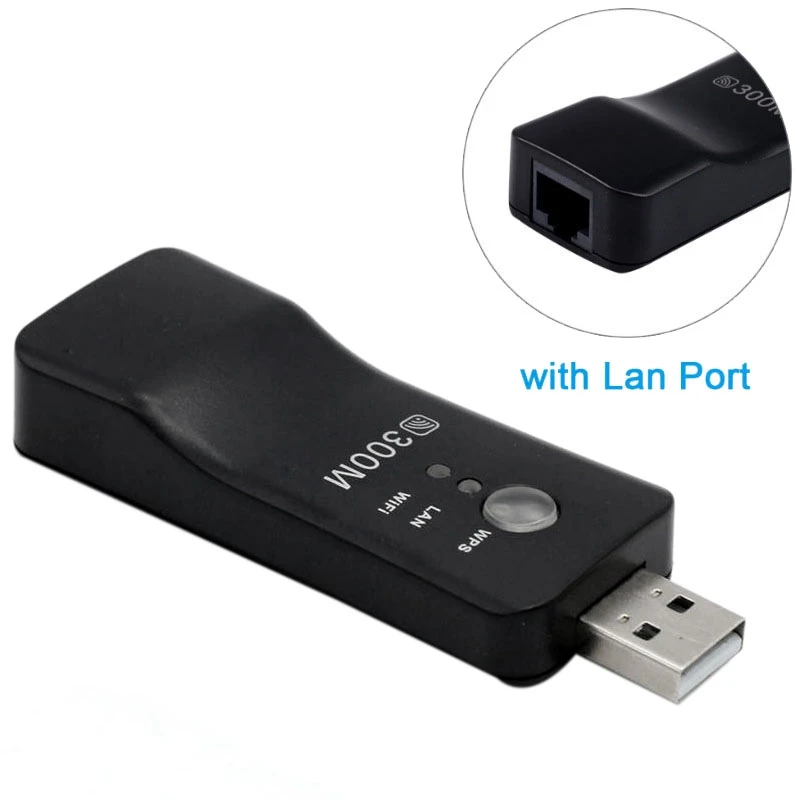 2X USB TV wifi güvenlik cihazı Adaptörü 300Mbps Evrensel Kablosuz Alıcı RJ45 WPS Samsung LG Sony İçin Akıllı TV Görüntü 2