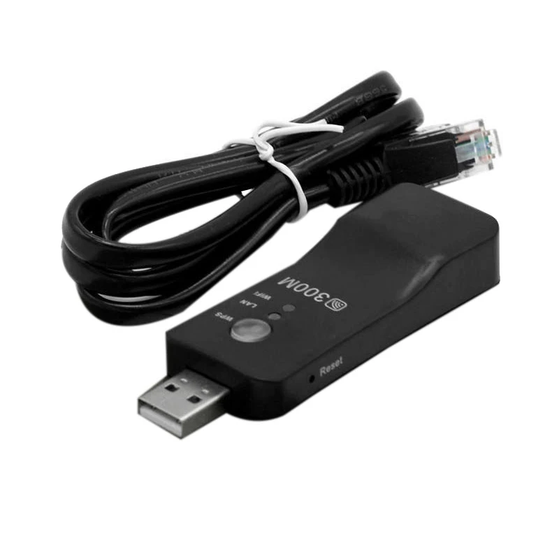 2X USB TV wifi güvenlik cihazı Adaptörü 300Mbps Evrensel Kablosuz Alıcı RJ45 WPS Samsung LG Sony İçin Akıllı TV Görüntü 3