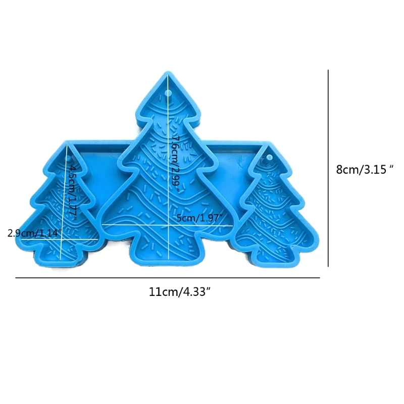 3-Cavity Noel Ağacı Kalıpları Anahtarlık Epoksi Reçine Kalıp DIY Anahtarlık Kolye Takı Noel Günü Partisi için Hediyeler Görüntü 5