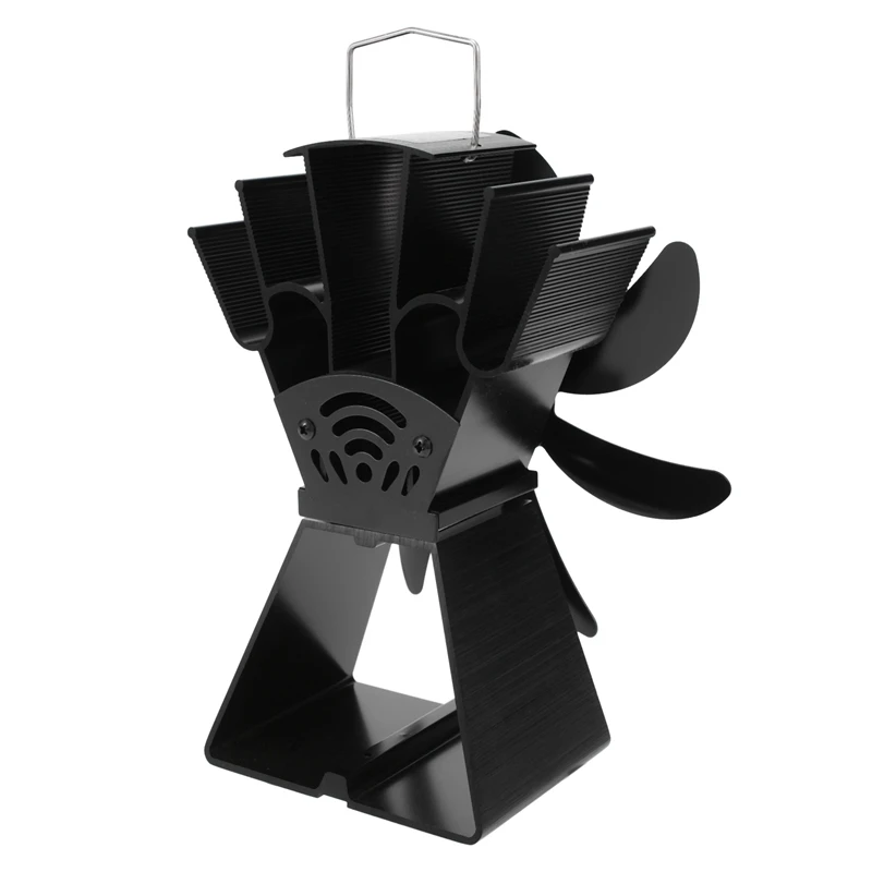 DIKER-7 Bıçaklar İsı Powered Soba Fan Siyah Şömine Günlük Ahşap Brülör Çevre Dostu Sessiz Fan Ev Verimli İsı Dağılımı Görüntü 4