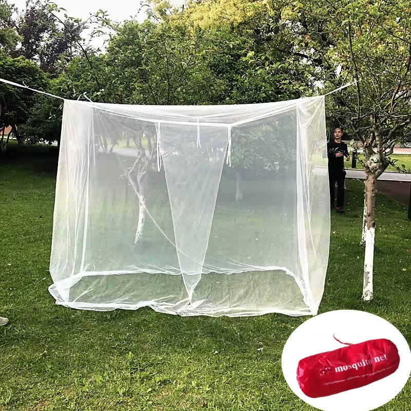 E2 Beyaz Dört Köşe Sivrisinek Açık Kamp Sivrisinek Gölgelik Net saklama çantası Böcek Çadır Koruma Yatak Odası Tam Örgü Görüntü 1