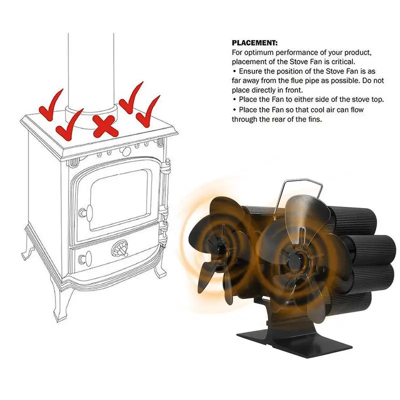 Isıyla Çalışan Soba Fanı 10 Bıçaklı Termoelektrik soba fanı Şömine Aksesuarları Isıtma Fanı Aşırı Isınma Koruması Ve Görüntü 2