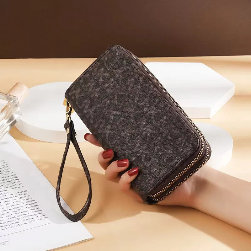 Kadın uzun cüzdan Çift Fermuarlı Cüzdan Büyük Harf Bileklik Cüzdan Cep Telefonu çanta klipsi kadın Cüzdan AnimationDerivatives Görüntü 3