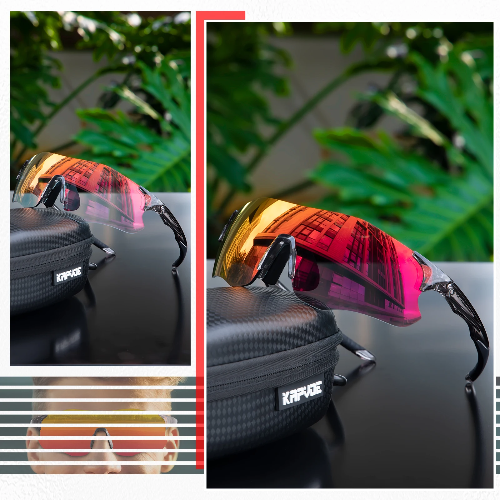 Kapvoe Fotokromik Yürüyüş Gözlük Bisiklet Gözlük Bisiklet Güneş Gözlüğü UV400 Spor Güvenlik Gözlükleri Açık Dağcılık Gözlük Görüntü 0