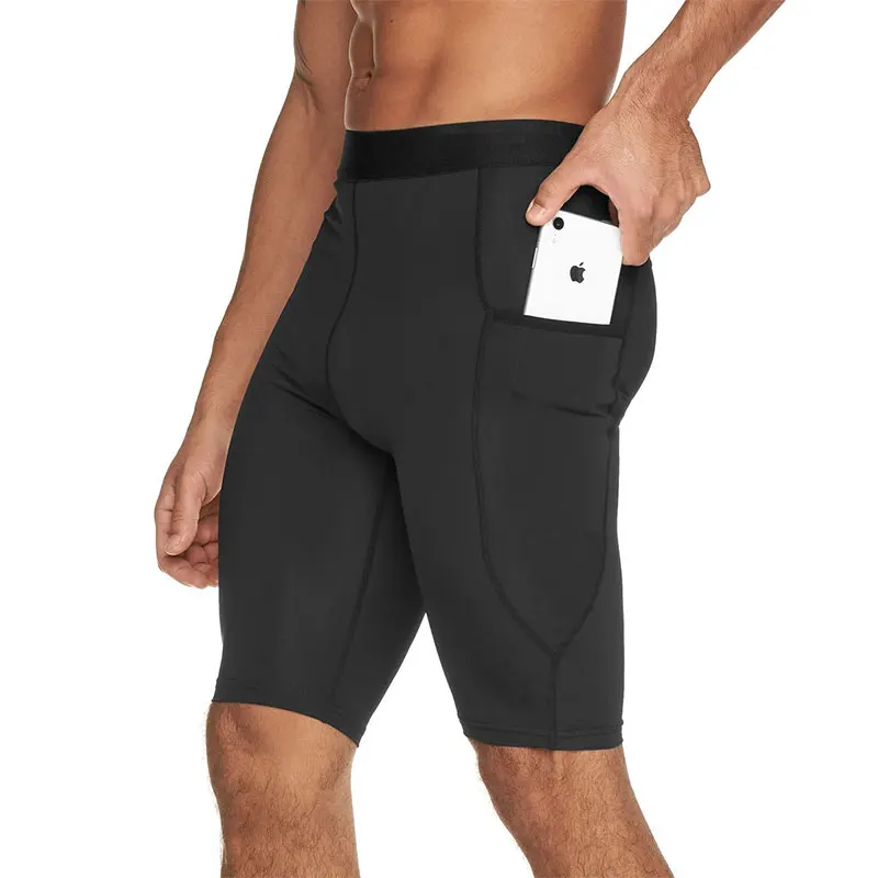Koşu Koşu Şort Erkekler Spor Spor kısa pantolon Hızlı Kuru Egzersiz alıştırma külodu Adam Nefes Elastik Tayt Cepler İle Görüntü 0