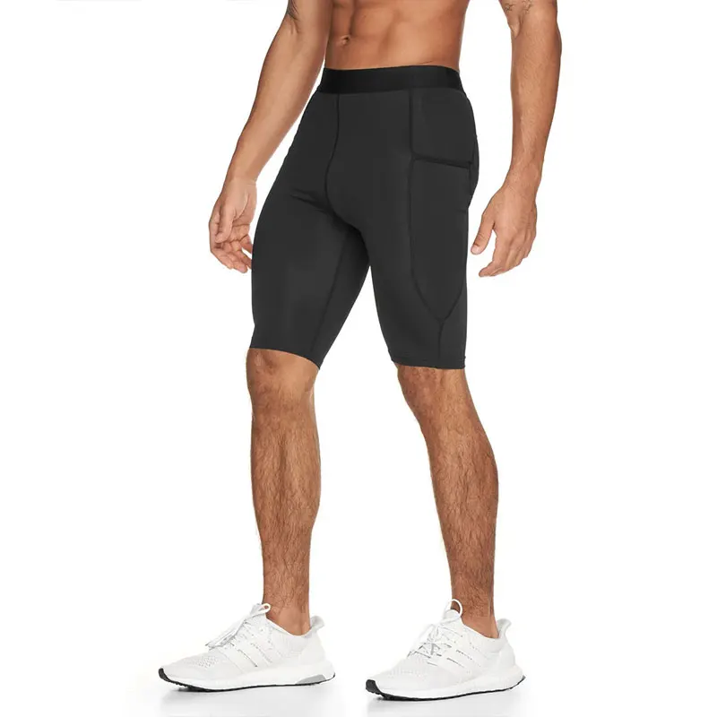 Koşu Koşu Şort Erkekler Spor Spor kısa pantolon Hızlı Kuru Egzersiz alıştırma külodu Adam Nefes Elastik Tayt Cepler İle Görüntü 5