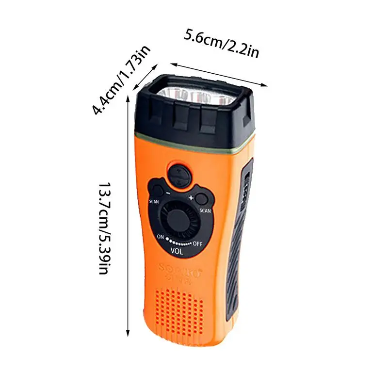 Krank Radyo Taşınabilir FM Hava Radyolar Survival Dişli Kiti LED el fenerleri Güç Bankası Akıllı cep telefonu Şarj Cihazı El Krank Veya Görüntü 5
