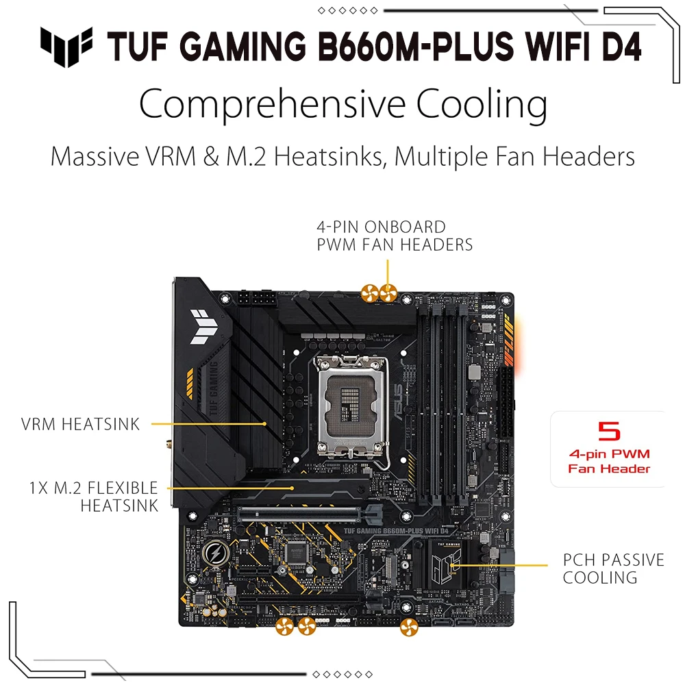 LGA 1700 ASUS Intel B660 Anakart DDR4 Çift Kanal 128G 5333MHz (OC) TUF OYUN B660M artı WIFI 6 Masaüstü M-ATX PCIe 5.0 Görüntü 4