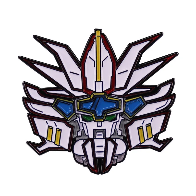 Mech Anime Kafa Portreler Emaye Pin Robot Gundam Yaka Broş Denim Ceket Sırt Çantası Rozeti Dekorasyon Çocuk Moda Hediyeler Görüntü 1
