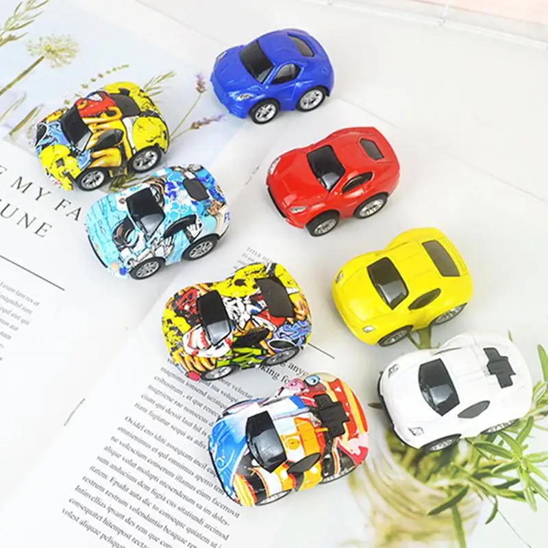Mini Geri Çekin Arabalar 8 Adet Sürtünme Powered Küçük oyuncak arabalar Push And Go Arabalar Parti Malzemeleri İyilik doğum günü hediyesi Çocuklar İçin Görüntü 4