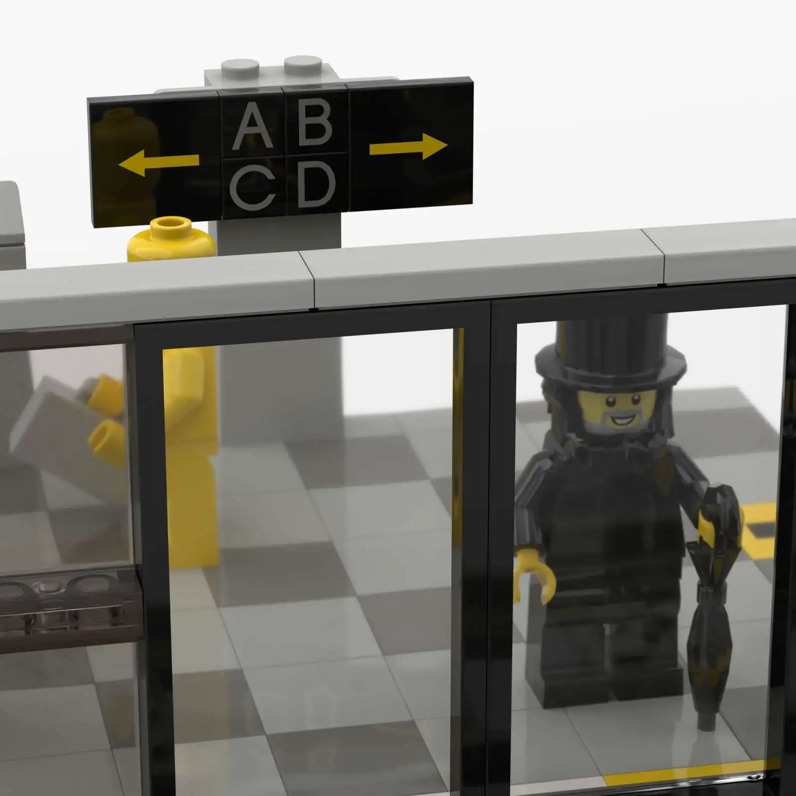 MOC Model Kentsel Metro Güvenlik Kontrol Sistemi Yapı Taşları Tuğla Dekorasyon Bagaj Tarama Makinesi Oyuncaklar Çocuklar için Görüntü 5