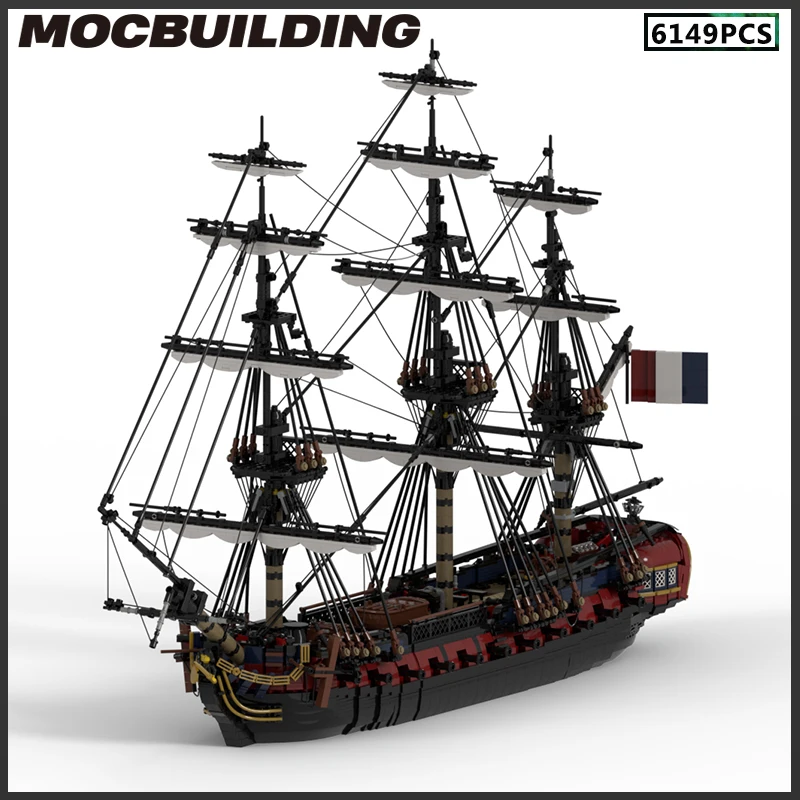 MOC Yapı Taşı Fırkateyn Gemi Modeli DIY Tuğla Oyuncaklar Monte yılbaşı Hediyeleri Çocuk Doğum Günü Hediyeleri Koleksiyonu Çocuk Görüntü 0