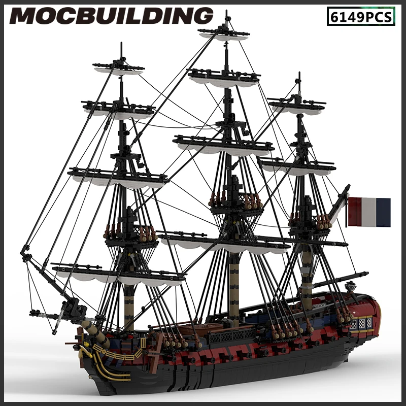 MOC Yapı Taşı Fırkateyn Gemi Modeli DIY Tuğla Oyuncaklar Monte yılbaşı Hediyeleri Çocuk Doğum Günü Hediyeleri Koleksiyonu Çocuk Görüntü 1