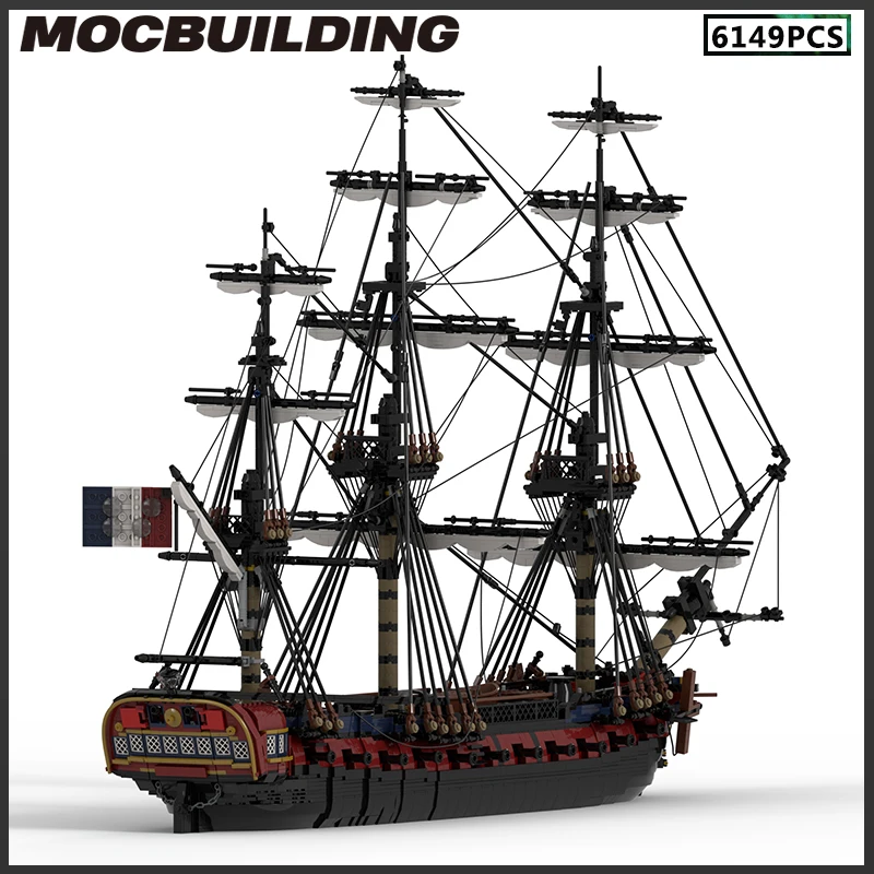 MOC Yapı Taşı Fırkateyn Gemi Modeli DIY Tuğla Oyuncaklar Monte yılbaşı Hediyeleri Çocuk Doğum Günü Hediyeleri Koleksiyonu Çocuk Görüntü 2