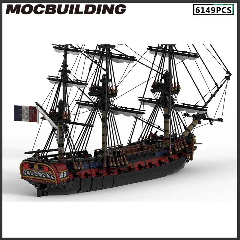 MOC Yapı Taşı Fırkateyn Gemi Modeli DIY Tuğla Oyuncaklar Monte yılbaşı Hediyeleri Çocuk Doğum Günü Hediyeleri Koleksiyonu Çocuk Görüntü 3
