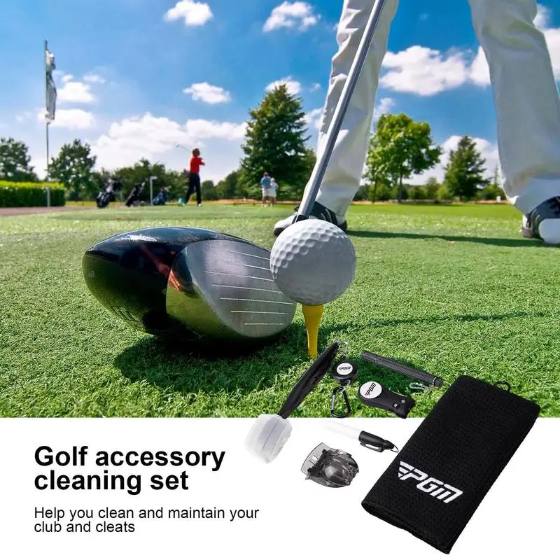 Taşınabilir Evrensel Golf Kulübü Temizleyici Yeniden Kullanılabilir Golf Topu Hizalama Kiti Esnek Golf Fırça Aracı Kiti Golf Kulübü Temizleme Aksesuarı Görüntü 1