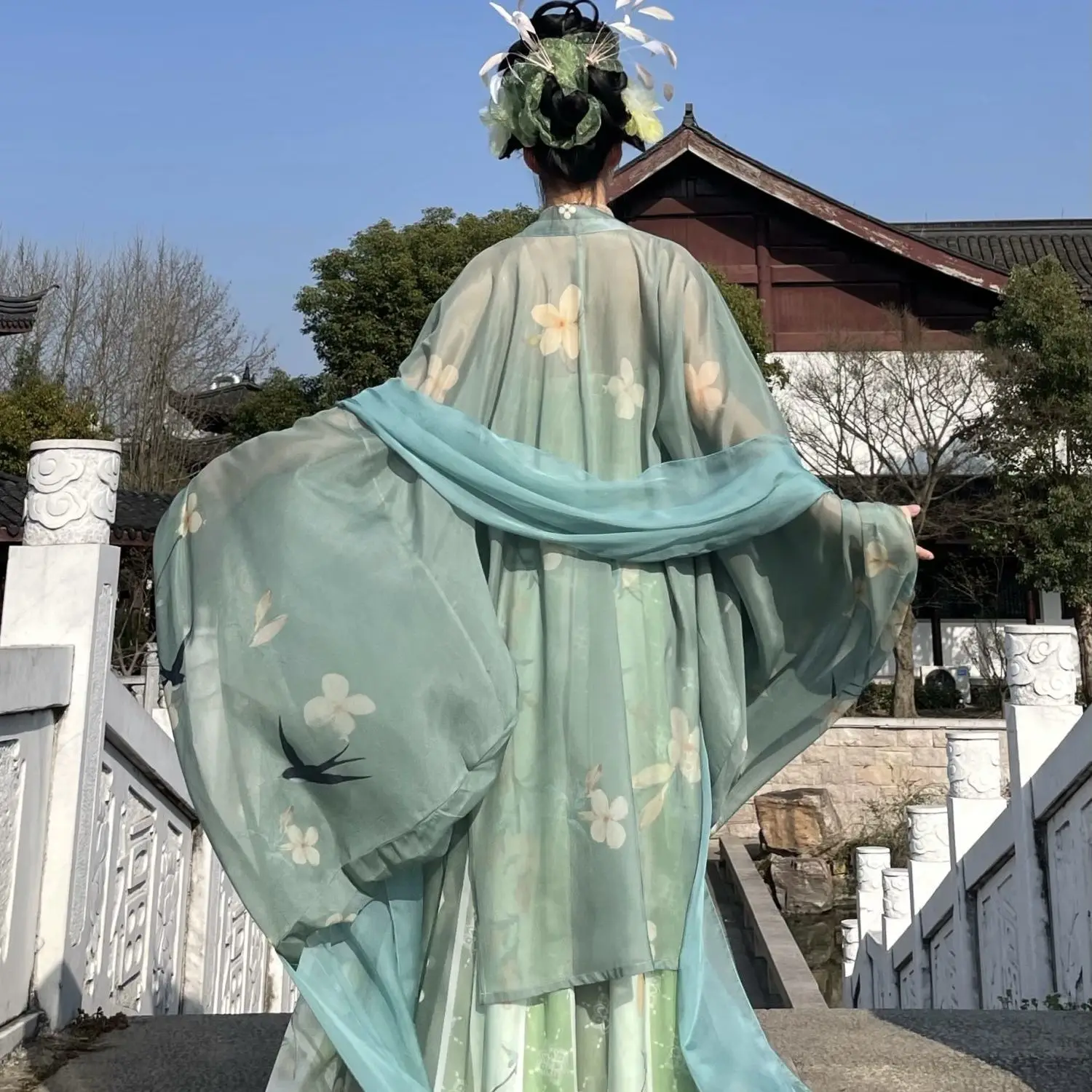 Yourqıpao Hanfu Elbise Antik Çin Geleneksel Nakış Kadın Peri Cosplay Kostüm yaz elbisesi Yeşil Hanfu Kadınlar İçin Görüntü 3